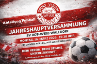 Jahrehauptversammlung Fußball am 16.03.2026