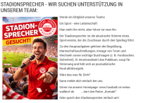 Stadionsprecher gesucht